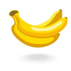 Banana vector illustration on white background. Isolated.