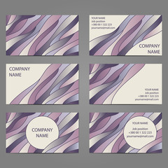 Set 6 of 3 horizontal business cards with 2 sides.