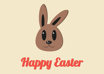 Happy Easter card with cute bunny