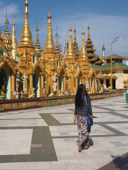 Shwedagon en Myanmar - obrazy, fototapety, plakaty