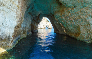 The Blue Caves in Zakynthos (Greece)