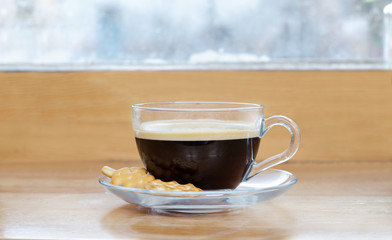 coffee cup on the windowsill