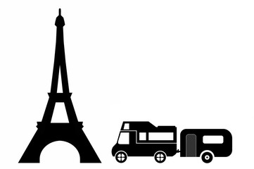 Camping-car et la Tour Eiffel