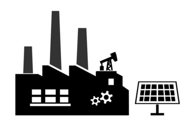 Fototapeta premium Usine et un panneau solaire