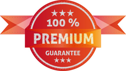 Obraz premium Button premium garantie vector sketch