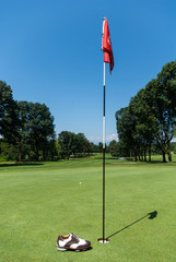 golf flag -  course on the lake - Varese
