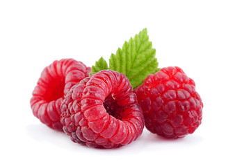 Raspberry on white