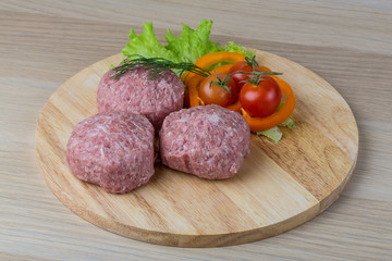 Raw burger cutlet