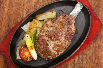 Grilled beef steak, Chuletón with potatoes