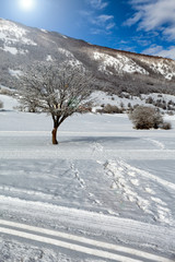 Fototapeta na wymiar Winter Scenery Majella Mountain Abruzzi Italy