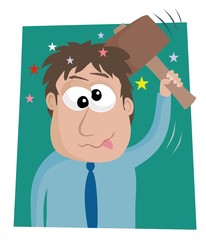 hitting oneself with a mallet © wickerwood