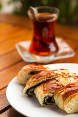 Cake with Chocolate and Tea