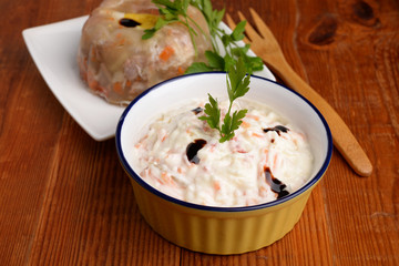 JELLIED MEAT WITH RUSSIAN SALAD