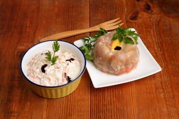 JELLIED MEAT WITH RUSSIAN SALAD