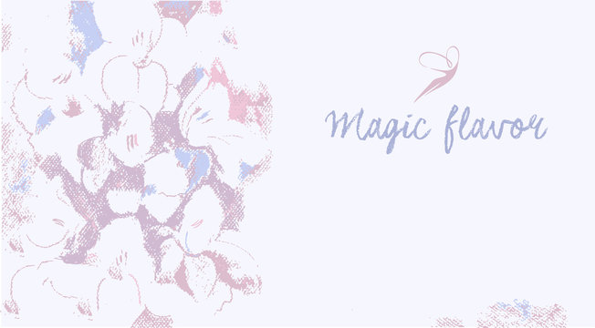 Vector background with the image of flowers in pastels. Magical