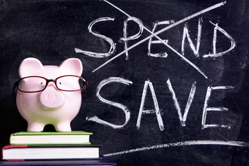 Piggy Bank with savings message