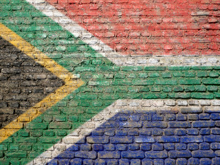South african flag painted on wall