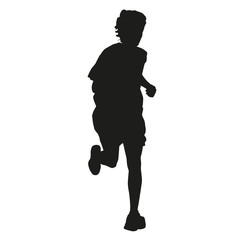 Running boy vector silhouette
