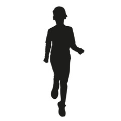 Running kid vector silhouette