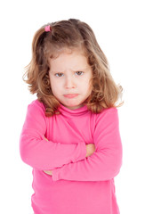 Angry little girl in pink