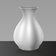 White vase, isolated on background