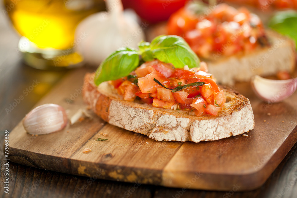 Wall mural frische bruschetta