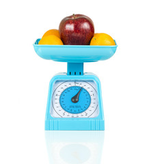 Healthy fruits with scale