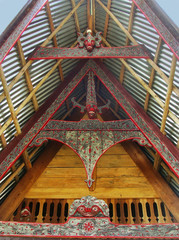 Traditional decoration of Batak house on Samosir island, Sumatra