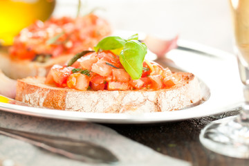 Frische Bruschetta brot