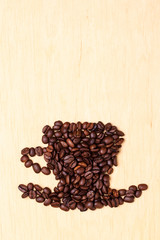 Coffee cup made from roasted beans