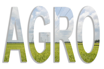 Agro word in natural background