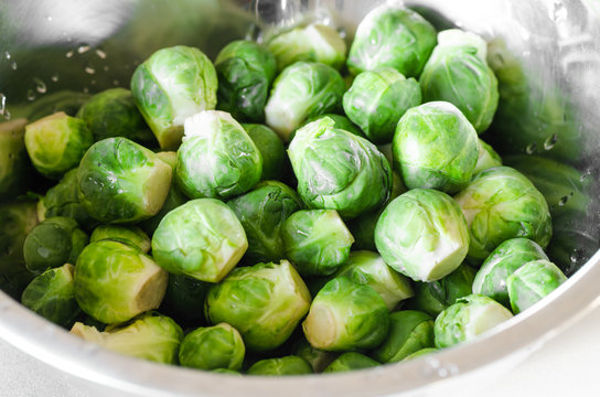 Fresh brussels sprout in the bowl