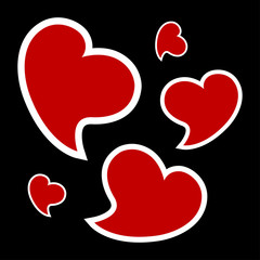 valentines card - three hearts