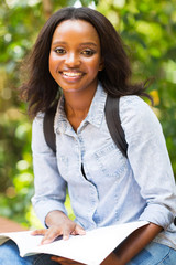 young african college student outdoors