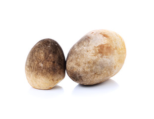 Fototapeta premium rice straw mushrooms,Volvariel la volvacea on white background