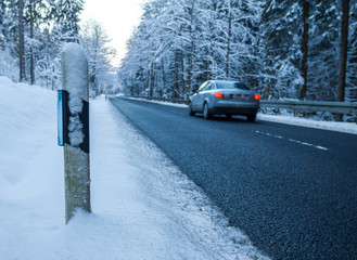 winter street sign