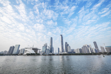 Naklejka premium skyline and cityscape of modern city Guangzhou