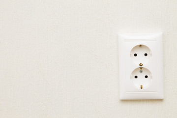 double socket on  wall