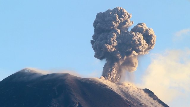 Tungurahua Volcano erupting, Ecuador, Time-lapse