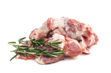 fresh raw meat with rosemary