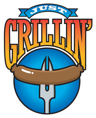 Just Grillin’ Barbecue Party Vector Graphic