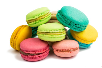 Fototapeta na wymiar Colorful and tasty French Macarons
