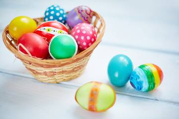 Basket with Easter decorations