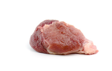 raw pork meat on a white background