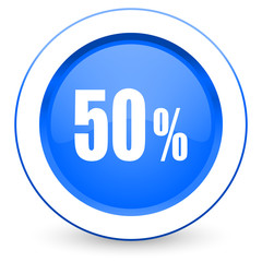 50 percent icon sale sign
