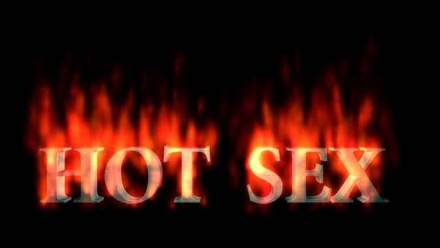 Text animation :HOT burning on fire (alpha channel included) SEX
