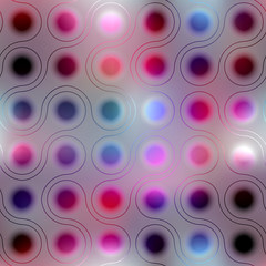 Pattern of blurred connected balls.
