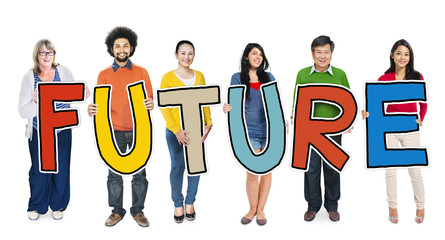 Group of Diverse People Holding Word Future