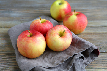 Sweet apples on a napkin