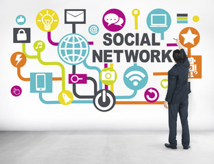 Businessman Planning Strategy Connection Social Network Concept